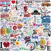 50 pegatinas de grafiti con música inspiradora para equipaje, portátil, impermeables y extraíbles.