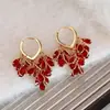 Pendientes de Borla de Cristal Verde Manbo Menta Pendientes de Amor Verde Esmeralda para Mujer Pendientes Ligeros de Lujo Elegantes