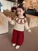 Blusa de tricô jacquard para meninas, nova coleção outono/inverno 2026, casaco suéter infantil, espesso e quente, roupas para meninas