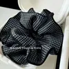 Estilo de Celebridad Coreana Scrunchie Cuadros Coreanos Lazo para Cola de Caballo Baja Banda para Moño Cuerda para el Cabello Diadema
