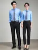 Camisa de manga comprida sem ferro e resistente a rugas, design unissex, adequada para entrevistas, trajes de trabalho, business casual e vestuário formal; também ideal como uniforme de trabalho para a equipe de vendas em concessionárias de carros 4S