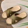 Sandálias e chinelos de chão para uso doméstico, solas grossas, femininas, internas, antiderrapantes, para casa, masculinas, respiráveis, estilo japonês, solas de tendão de boi, chinelos de linho