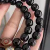Pulsera Doble Círculo de Jade Negro Bodhi Material Suave Viejo Zodiac Nacimiento Masculino Cuentas de Bodhi Buda Pulsera Wenwan Venta al por Mayor