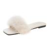 Pantuflas Peludas para Mujer, Nuevo Estilo Verano 2026, Estilo Hada, Versión Coreana, Versátiles con Faldas, Sandalias Planas de Deslizamiento para Chicas