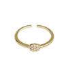 Novo design de produto com diamante verde incrustado com diamante completo, anel de luxo leve e elegante para meninas, pulseira de dedo indicador personalizada