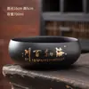 Cerámica Negra Lavado de Té Cerámica Gruesa Grande y Pequeño Lavado de Agua Tazas de Té Lavado de Pinceles Cenicero para Lavar Maceta Accesorios para Juego de Té Kung Fu