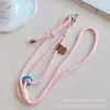 Capa de Celular com Costura Bicolor Lanyard Alça Transversal de Ombro Bolsa Criativa Alça de Bolsa Cor de Contraste Forte Cadeia Anti-perda Universal