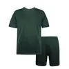Traje Original de Treinamento Físico de Manga Curta Shorts de Manga Curta Verde de Verão Traje de Treinamento Físico Tops Esportivos de Manga Curta Camiseta para Homens