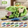 Dinosaurio Tyrannosaurus rex devorando coche juguete pista de deformación coche de eyección coche de aleación modelo de coche de juguete regalo para niño