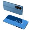 Adecuado para Samsung S26Fe Funda de Cuero con Espejo Vertical Electrochapado para Teléfono S25Ultra Funda Protectora Anticaídas Inteligente Flip