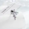 Brinco de Osso da Orelha Henson Novo Design Cruzado Enrolado em Forma de Cobra com Zircônia em Forma de Coração, Brincos Piercing para Casais