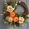 Guirnalda Festival de la Cosecha de Calabaza Dorada de Amazon Transfronteriza Corona de Flores Artificiales Decoración Colgante Guirnalda Decoración de Puerta Principal de Otoño Americana