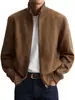 Chaqueta con cuello alto y cremallera para hombre, nueva de Otoño e Invierno 2026, color liso simple, chaqueta casual de alta gama de manga larga