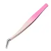 Pinça para Cílios Postiços de Fábrica, Curvador de Cílios para Alongamento de Cílios, Pinça Clip Pena Dourada Golfinho, Ferramenta Pinça Blooming de Alta Precisão, Pinça para Sobrancelhas