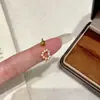 Anillo de Doble Capa con Corazón Hueco y Diamantes Finos Estilo Coreano Suave para Mujer, Modelo Nuevo, Versátil, Sencillo, Diseño Abierto Ajustable