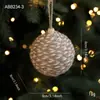 Pelota envuelta en cuerda de cáñamo de 6cm8cm Pelota envuelta en cuerda de algodón Pelota de espuma Sisal Colgante para árbol de Navidad Bol colgante Accesorios de decoración