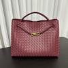 Moda Europea y Americana 2024 Nueva Bolsa Tejida Gran Capacidad Combinable Bolso Tote de Cuero Romboidal Bolso de Mano Casual para Hombro