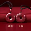 Colgante de Zodiaco de Paz de Cinabrio Crudo con Alto Contenido de Oro Púrpura Colgante de Collar Rojo Imperial para Venta al por Mayor