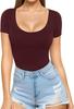 Camiseta Sexy de Manga Larga con Escote Bajo Ajustada a la Figura con Lazo en la Cintura para Mujer Estilo Europeo y Americano Amazon 2024