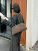 Bolso Boston de Gamuza de Alta Gama de Gran Capacidad para Mujer, Bolso de Hombro de Bowling Frosted de Moda y Versátil para Viajes