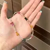 Colar de Pedras Naturais Coloridas de Turmalina, Novo, Retro, Exquisito, Versátil, com Contas, Corrente para Clavícula de Luxo Leve, de Alta Qualidade, para Mulheres