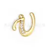Chaveiro de Metal Criativo com Diamante 26 Letras Pingente de Bolsa Colar Simples com Pingente de Letra Acessórios DIY Atacado