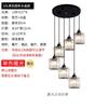 Lustre de Escada Lustre Longo LOFT Duplex Luxo Leve Nórdico Moderno Simples Sala de Estar Villa Celebridade da Internet Luminária Giratória de Cristal