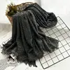 Bufanda de algodón jacquard a cuadros vintage estilo ins para mujer estilo Mori barba corta bufanda protectora solar chal venta al por mayor