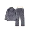 Pijama y Ropa de Casa con Forro Polar, Engrosados para Calidez, Conjunto Holgado y Cómodo de Manga Larga y Pantalón Largo, Pantalones de Mamá con Forro Polar