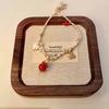 Pulsera de Hilo Rojo Ajustable al por Mayor con Nudo de Bambú y Cuentas de Amuleto de la Suerte, Cuerda Tejida Hecha a Mano, Unisex
