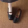 2026 Nuevos Zapatos Individuales Retro de Piel Suave para Mujer Primavera y Otoño Mary Janes con Tira Única de Perlas Suela Plana Zapatos Cómodos Versátiles