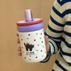 ¡Guau! Taza Térmica de Acero Inoxidable 316 con Tema de Gato, Taza Portátil para Café y Leche con Popote