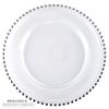 Prato de Vidro Transparente com Pérola Banhado a Ouro Prato Estilo Ocidental Salada de Frutas Sobremesa Prato Redondo Hotel Casa Talheres com Pérolas Douradas Luxo Leve
