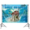 Paquete de Decoración para Mesa de Cumpleaños Temática de Moana: Vajilla, Mantel de Fiesta, Platos de Papel, Banderín de Tirar, Servilletas de Papel, Vasos de Papel