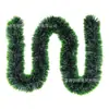Guirnalda de Cinta Popular Transfronteriza Encriptada Verde Oscuro con Bordes Blancos y Bordes Verdes Decoración de Escena con Pompones de Copo de Nieve Navideño