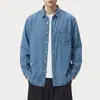 Camisa de trabajo retro americana 2026, estilo old money, prenda exterior de alta gama para hombre, camisa casual holgada y versátil de manga larga, algodón