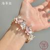 Pulseira Elástica de Esmalte e Liga de Borboleta para Cabelo, Mais Vendida no Exterior para Mulheres, Pulseira Versátil de Borboleta com Incrustações de Diamantes