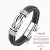 Joias Populares Transfronteiriças da Amazona Atacado Joias de Mão Europeias e Americanas Cor de Aço Titânio Pulseira Punk Masculina Pulseira de Couro