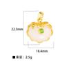 Colgante Individual de Cobre Fundición Microincrustada Estilo Joyería de Lujo Ligero Corazón Oval Incrustado con Gemas de Colores Diamante Completo Accesorios para Collar DIY