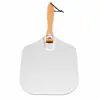 Pala Plegable de Aluminio para Pizza Transfronteriza de Amazon con Mango de Madera Set de Herramientas para Pizza de Horno de Cocina Venta al por Mayor con Impresión de Logo