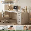 Mesa integrada com estante para uso doméstico, mesa de estudo para estudantes, mesa de computador branca moderna para quarto de menina