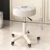Taburete de Belleza con Ruedas, Silla para Barbería, Silla Especial Elevable para Salón de Belleza, Silla Giratoria Ajustable, Taburete Redondo, Silla para Peluquería y Manicura