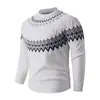 [Comercio Exterior Transfronterizo] Suéter Pulóver Otoño e Invierno Estilo Casual Perezoso Retro Americano Chaqueta de Punto Jacquard para Hombre