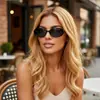 Gafas de Sol Pequeñas de Nuevo Estilo para Mujer, Gafas de Sol Ovaladas Retro de Moda, Gafas de Sol Ojo de Gato Estilo Callejero Europeo y Americano para Mujer