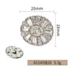 Botón de metal estilo Chanel pequeño de girasol incrustado con pedrería base de aleación de zinc pedrería de cristal botón cosido a mano botones decorativos para ropa