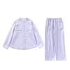 Ropa Llana Nueva de Primavera y Verano Ropa para el Hogar para Mujer Hombre Hilo de Doble Capa Algodón Puro Manga Larga Holgada Ropa Exterior Pijama de Pareja