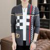 Suministro Directo de Fábrica Venta Caliente Transfronteriza Moda Patrón Personalizado Suéter Cardigan Suéter de Punto Chaqueta para Hombre