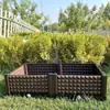 Cajas de flores para patio exterior estilo industrial de ratán al por mayor del fabricante, maceteros combinados rectangulares, paisajismo de división para plaza comercial