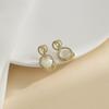 Exquisitos pendientes de ópalo estilo Hepburn, ligeros, lujosos, de alta calidad, que combinan con todo, con espiral antimosquitos para mujer, sin clip para la oreja