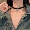 Collar con borlas de estrella de cinco puntas y diamantes, diseño de nicho, cadena de clavícula Y2K, moderno, dulce y sexy.